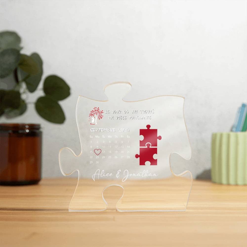 Le Jour Où J'ai Trouvé Ma Pièce Manquante - Plaque Puzzle Acrylique Personnalisée