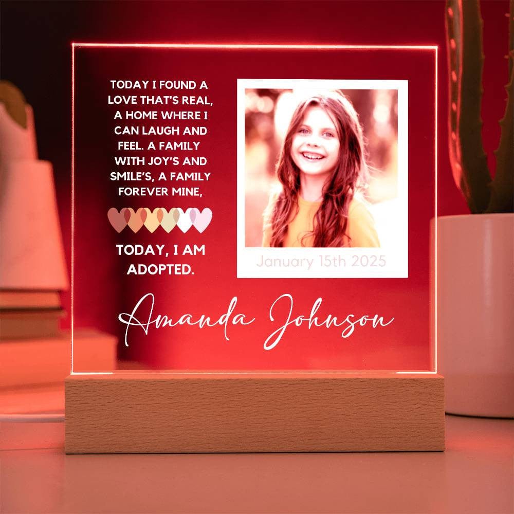 Adoption Day Keepsake - Personalized LED Acrylic Plaque