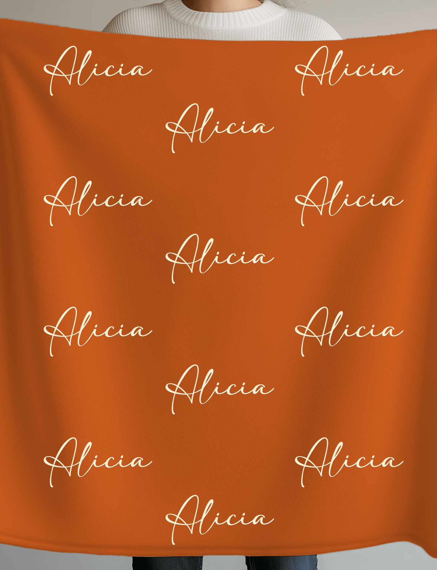 Luxury Plush Fleece Blanket in Orange Color - Hypoallergenic Fabric
