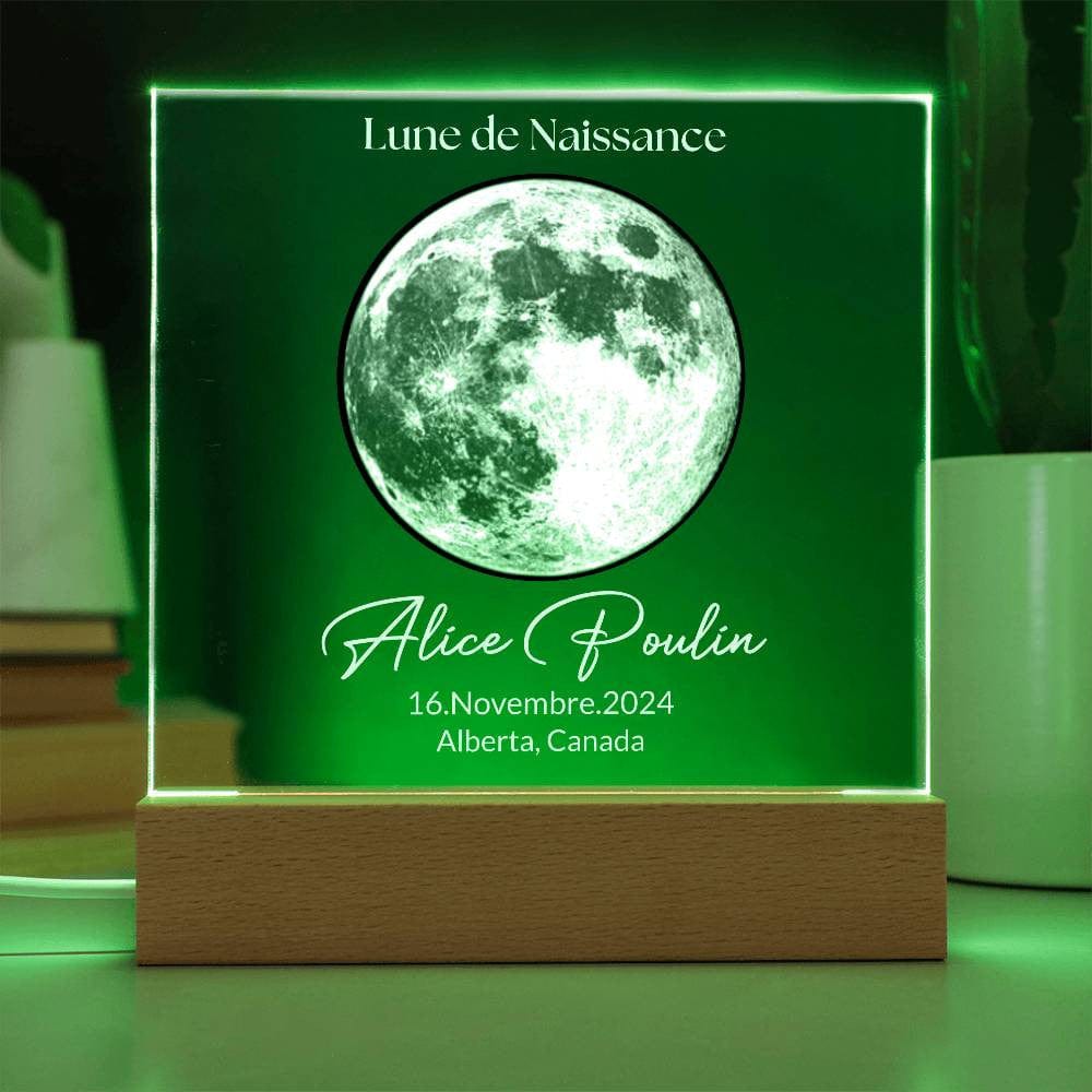 Lune Personnalisée | Plaque Led Votre Phase Lunaire - Nom, Date & Lieu