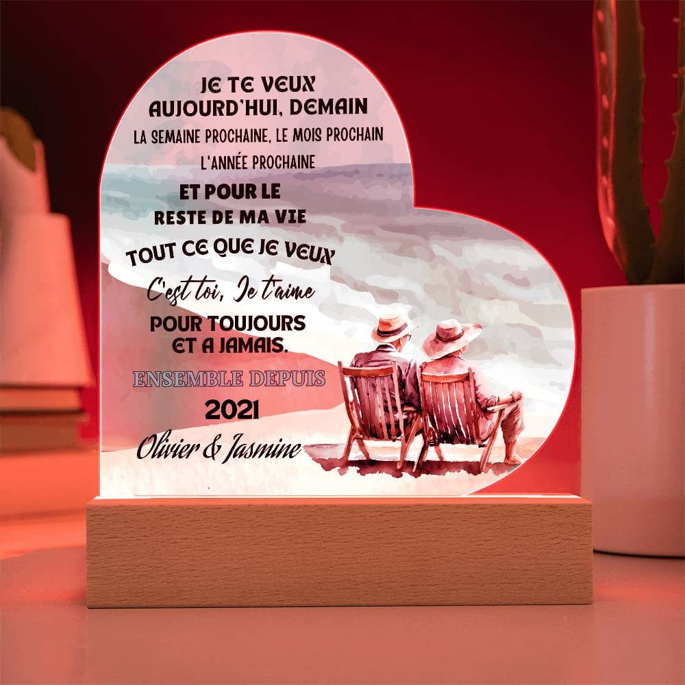 Plaque en Coeur pour Couple