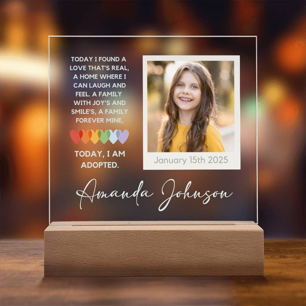 Adoption Day Keepsake - Personalized LED Acrylic Plaque