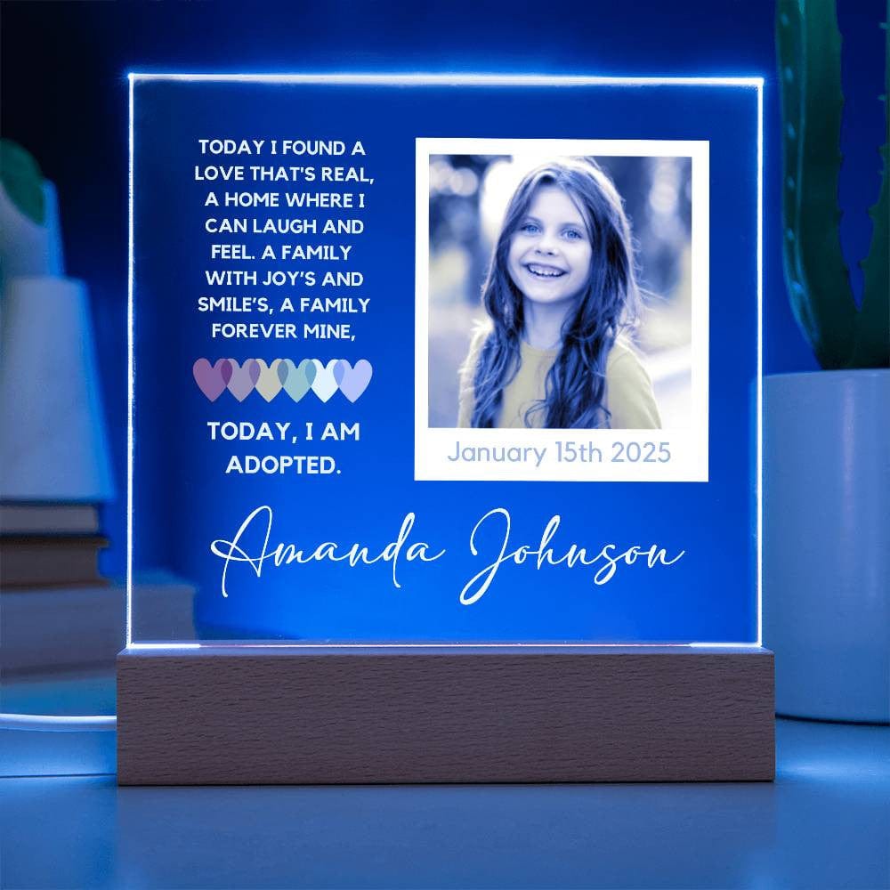 Adoption Day Keepsake - Personalized LED Acrylic Plaque