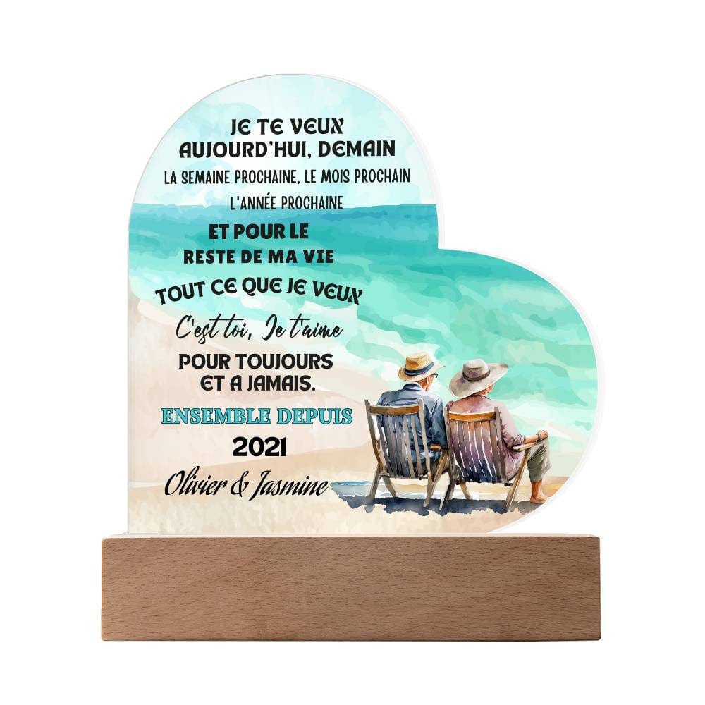 Plaque en Coeur pour Couple
