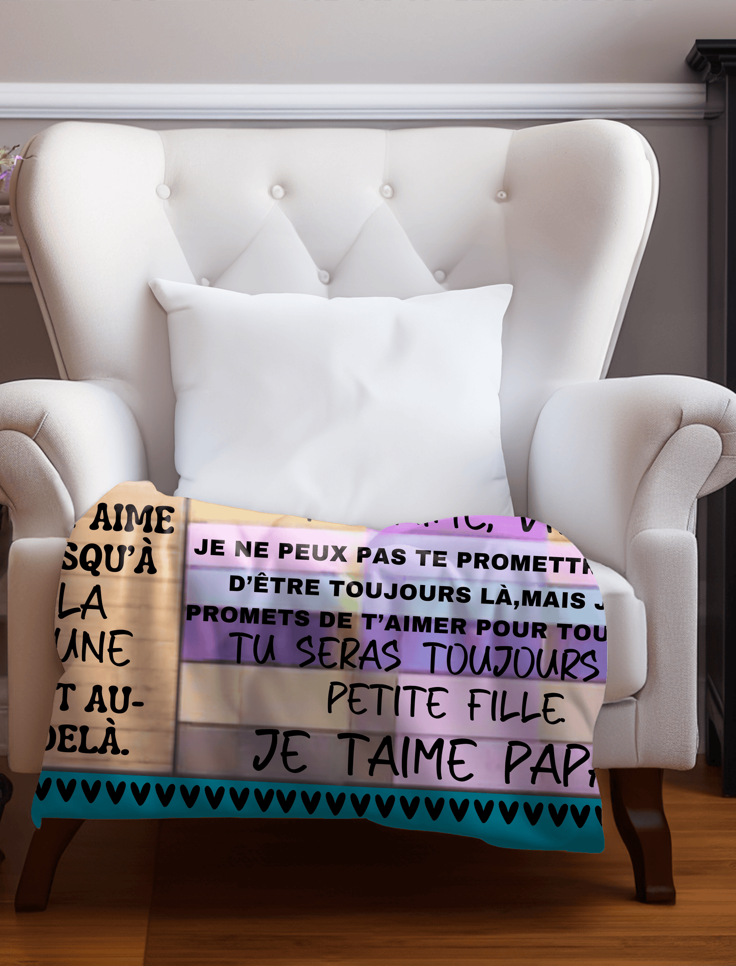 Cadeau Touchant de Papa à Fille - Couverture Polaire Ultra-Douce