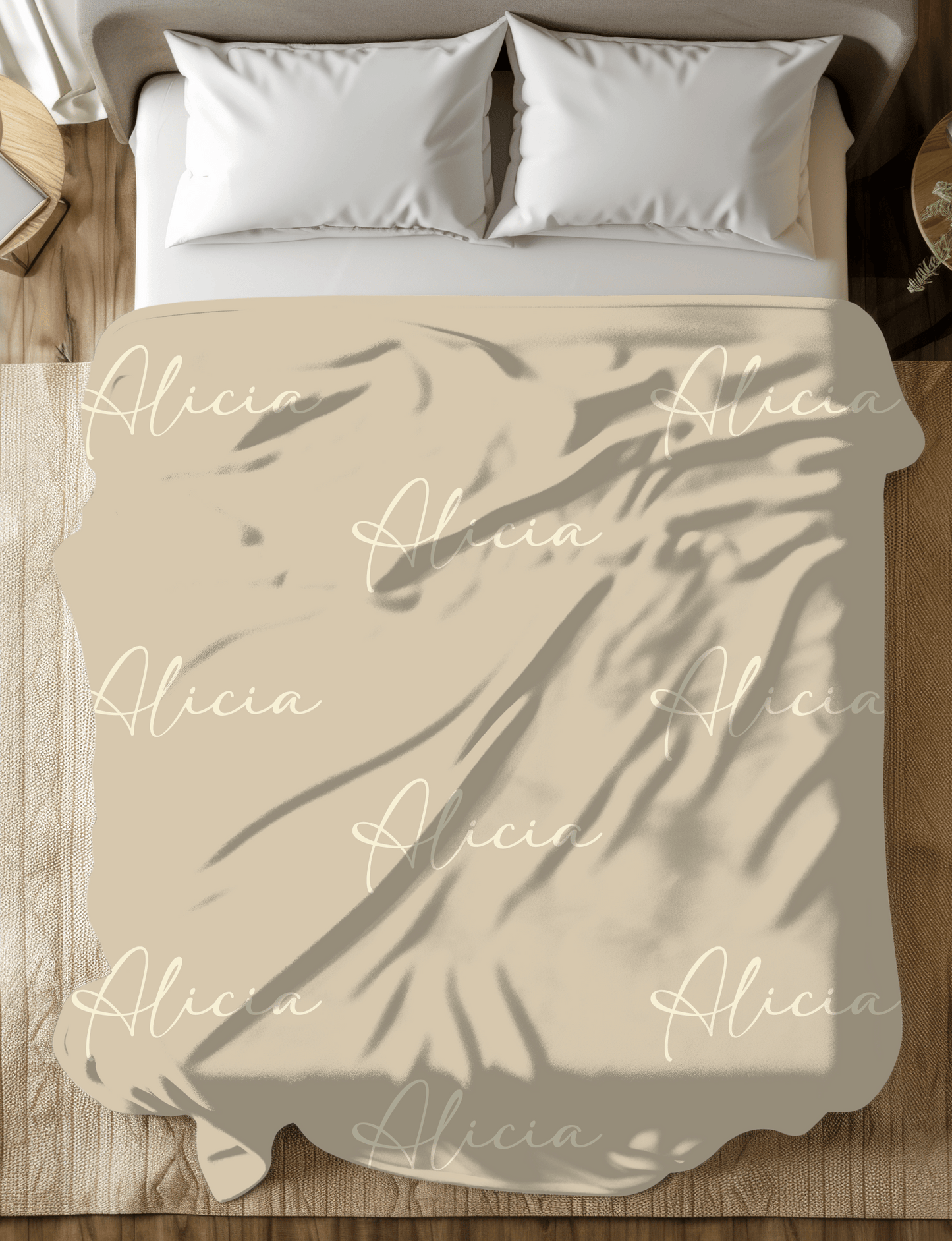 Luxury Plush Fleece Blanket in Tan Color - Hypoallergenic Fabric