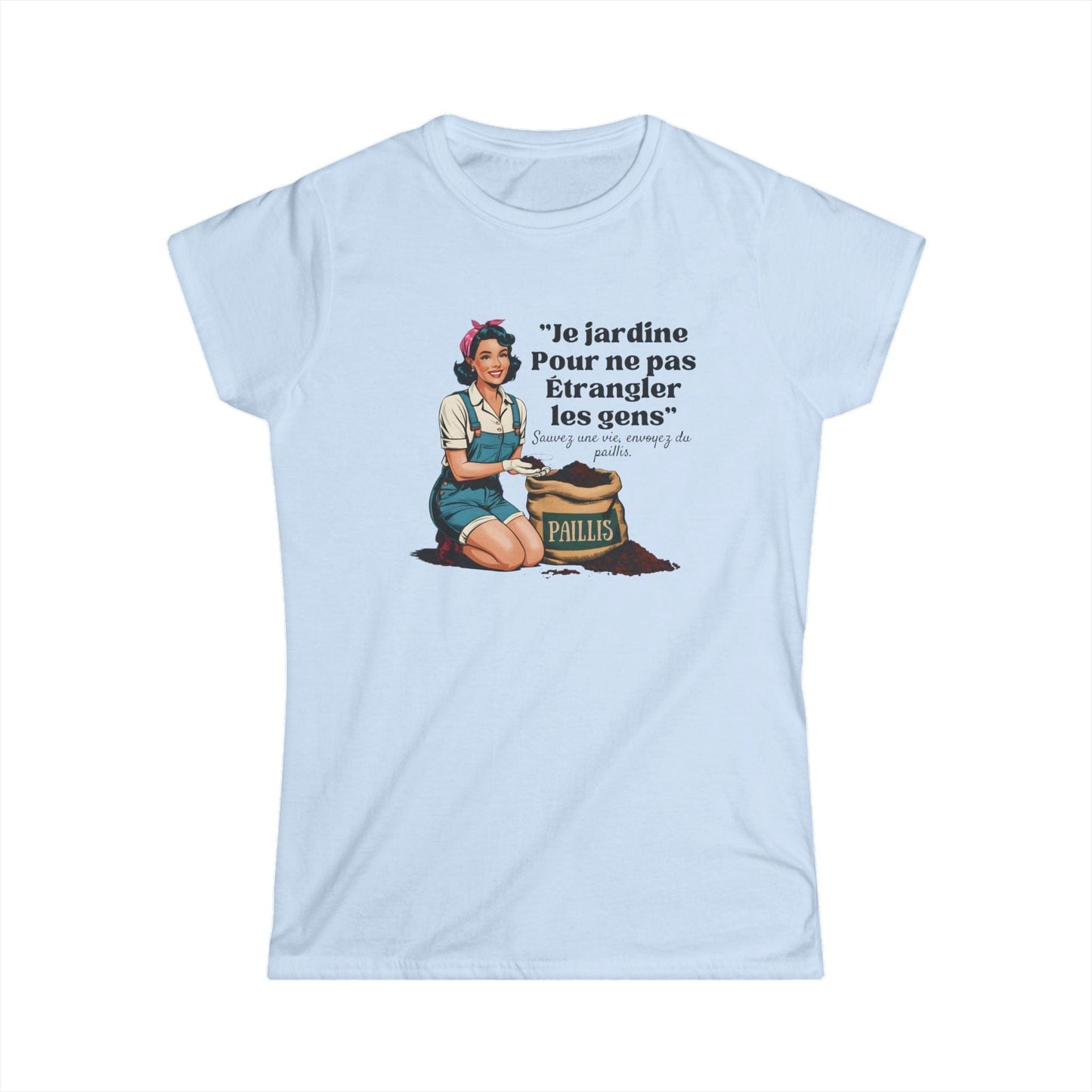 T-shirt Humour Jardinier - "Sauvez une vie, envoyez du paillis"