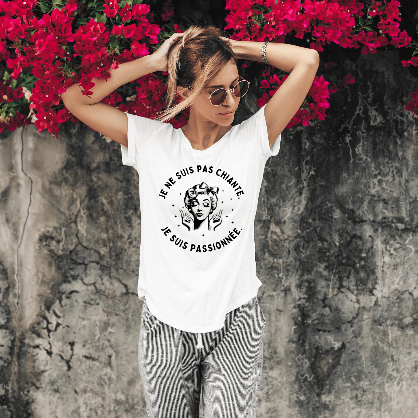 T-Shirt Femme Humour Français – Je Ne Suis Pas Chiante