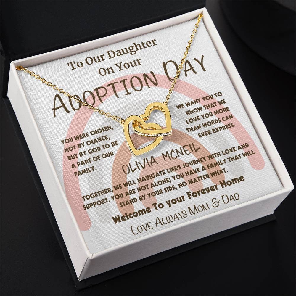 Adoption Necklace for Daughter | Interlocking Hearts Gift From Us