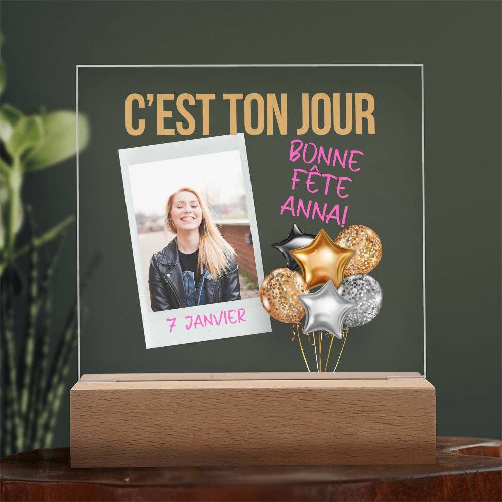 "Cadeau d'Anniversaire Personnalisé "Bonne Fête"