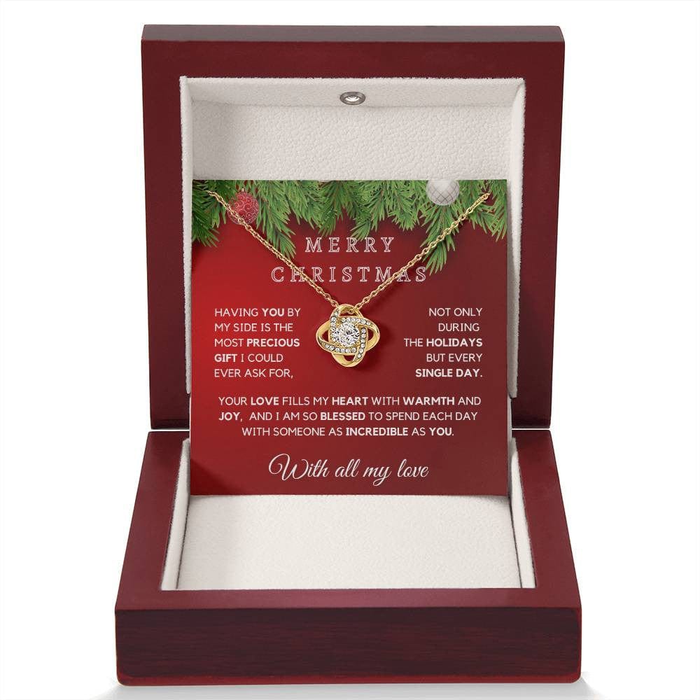 Christmas Necklace For Her | With All My Love | Love Knot Necklace