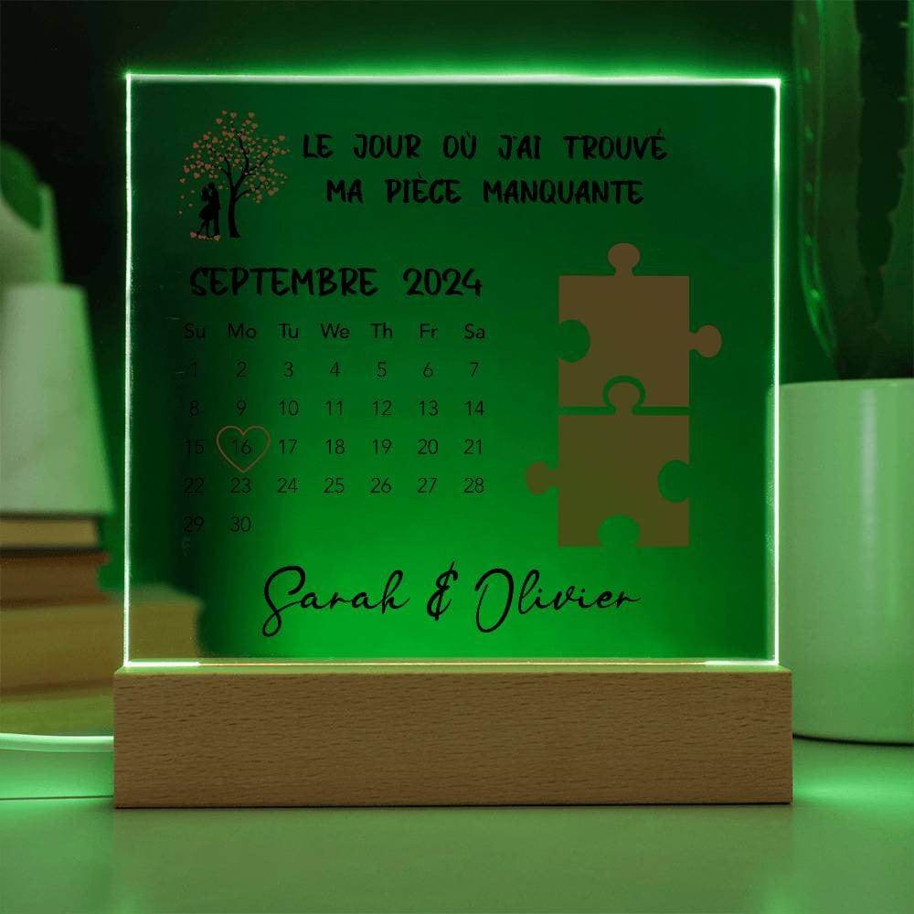 Calendrier Plaque Acrylique Personnalisé - Le Jour Où J'ai Trouvé Ma Pièce Manquante