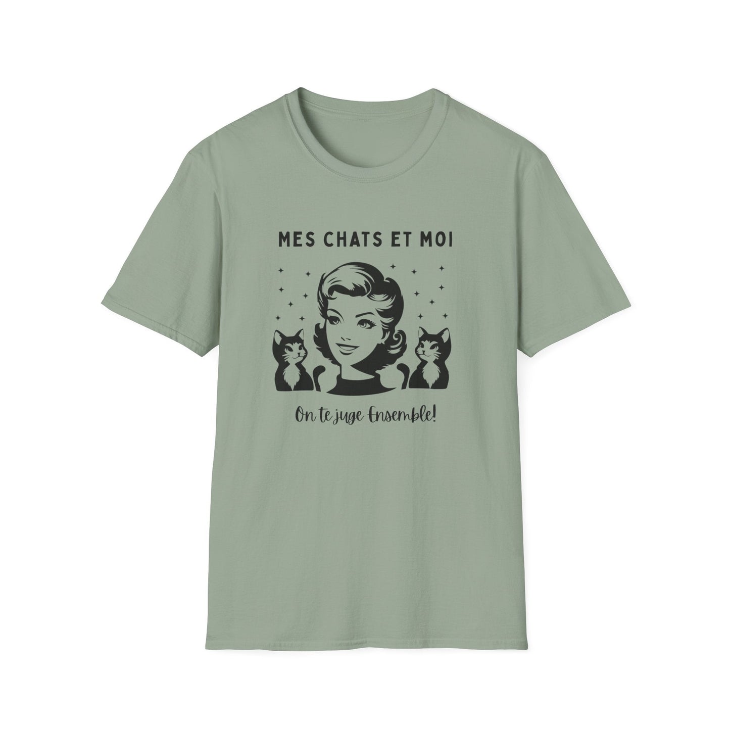 T-Shirt Femme Humoristique – "Mes Chats et Moi On te Juge"