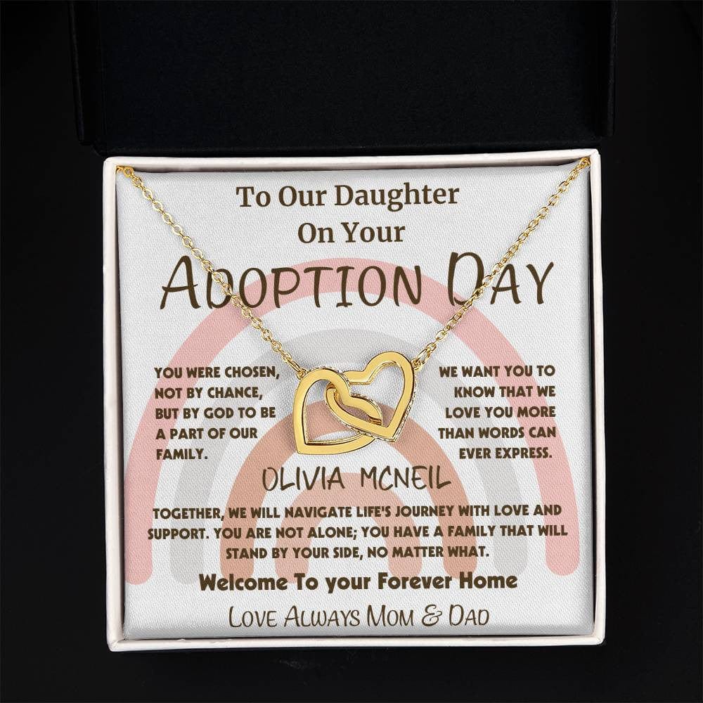 Adoption Necklace for Daughter | Interlocking Hearts Gift From Us