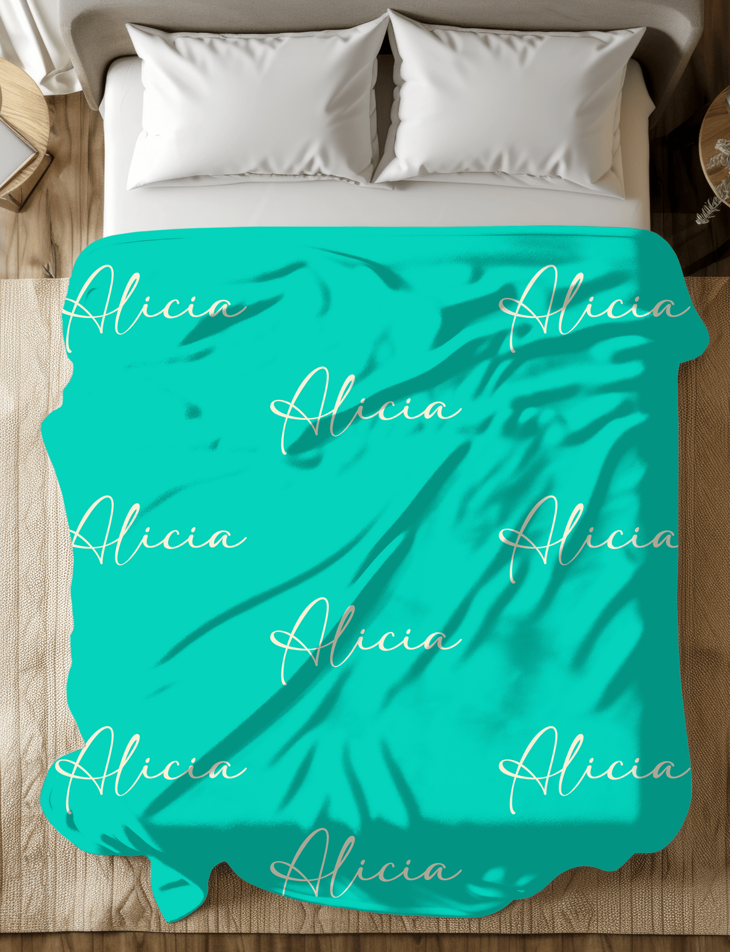 Luxury Plush Fleece Blanket in Teal Color - Hypoallergenic Fabric