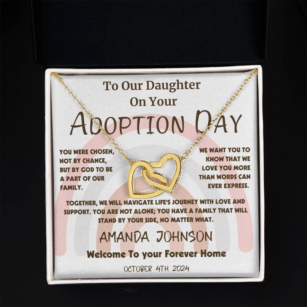Adoption Day Gift | Welcome Home | Interlocking Hearts Necklace