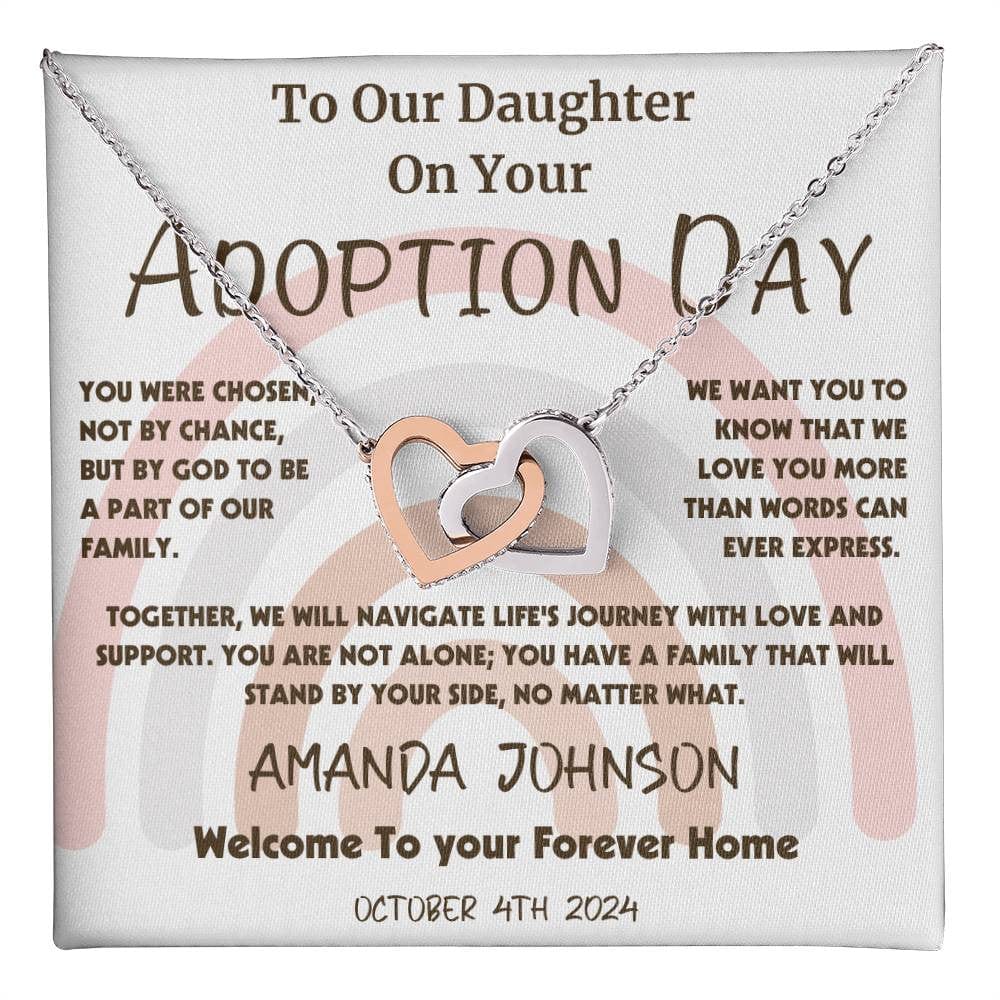 Adoption Day Gift | Welcome Home | Interlocking Hearts Necklace