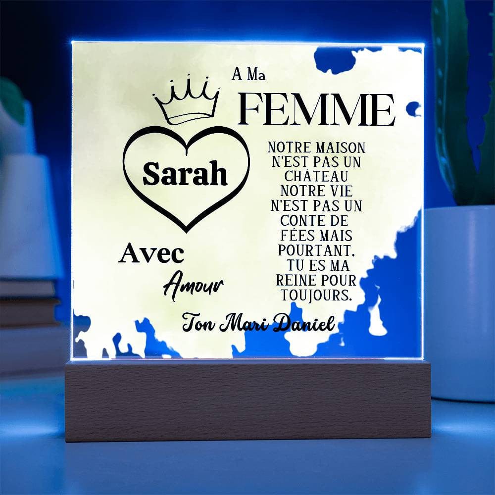 Cadeau Romantique pour Epouse | Plaque en Acrylique Personnalisée
