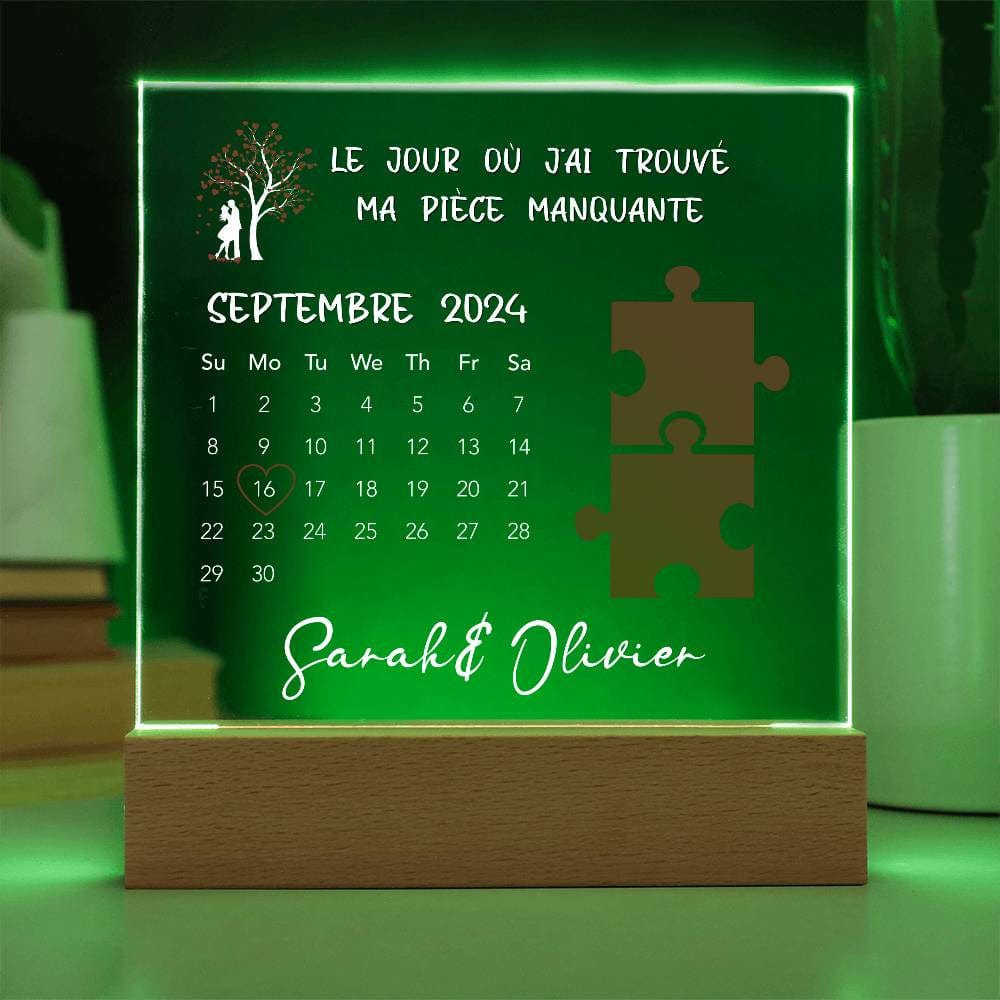 Calendrier Plaque Acrylique Personnalisé - Le Jour Où J'ai Trouvé Ma Pièce Manquante