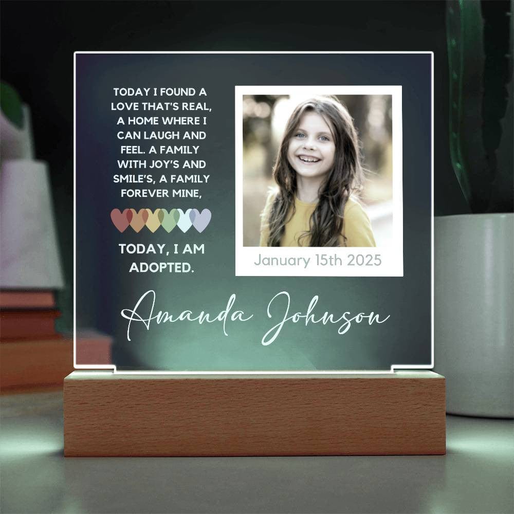 Adoption Day Keepsake - Personalized LED Acrylic Plaque
