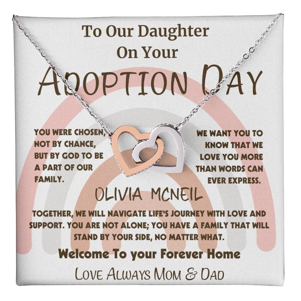 Adoption Necklace for Daughter | Interlocking Hearts Gift From Us