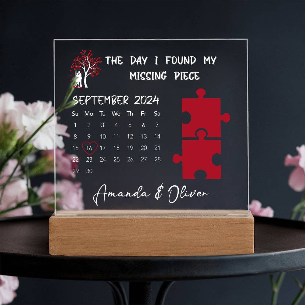 Custom Couples Calendar Plaque - Personalized Anniversary Gift - Unique Home Decor