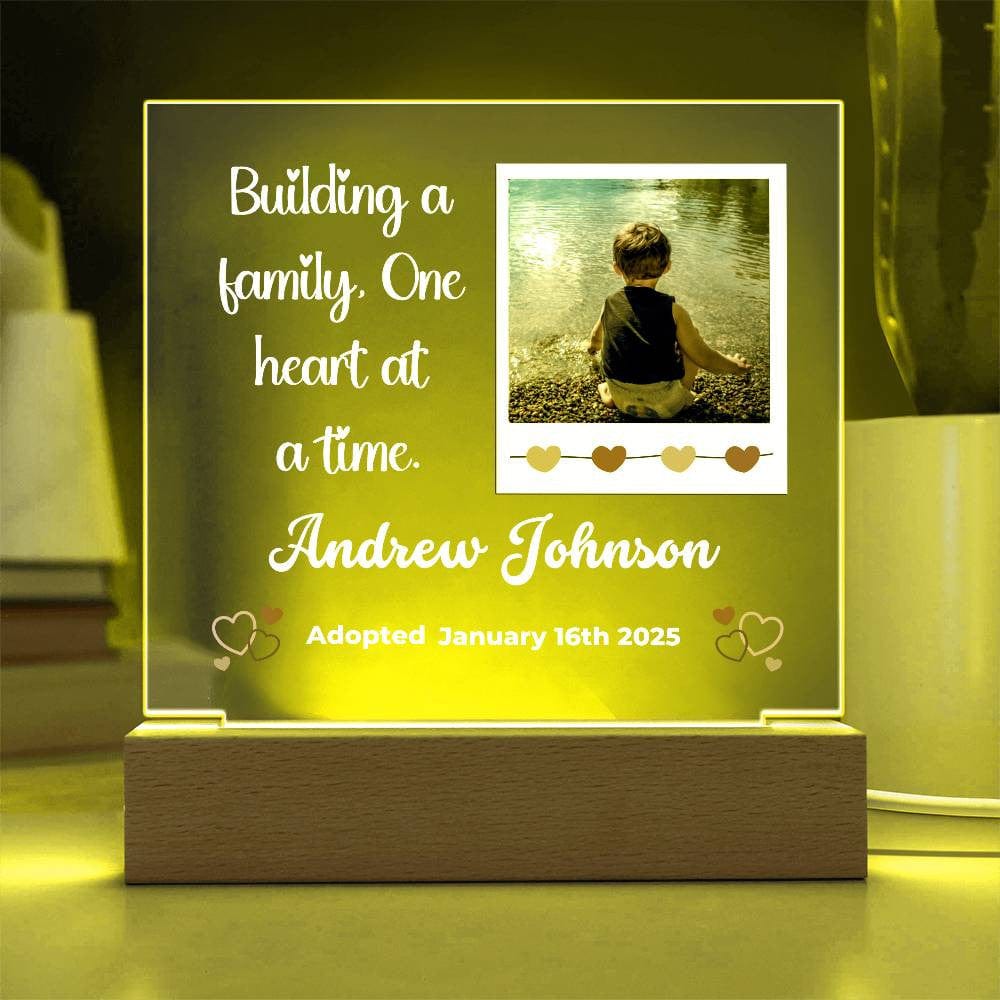 Adoption Day Keepsake - Personalized LED Acrylic Plaque