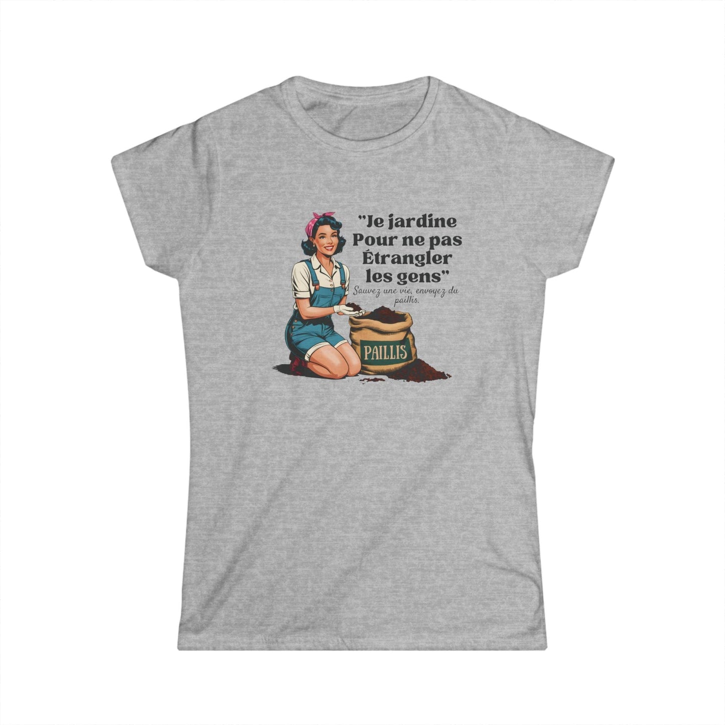T-shirt Humour Jardinier - "Sauvez une vie, envoyez du paillis"