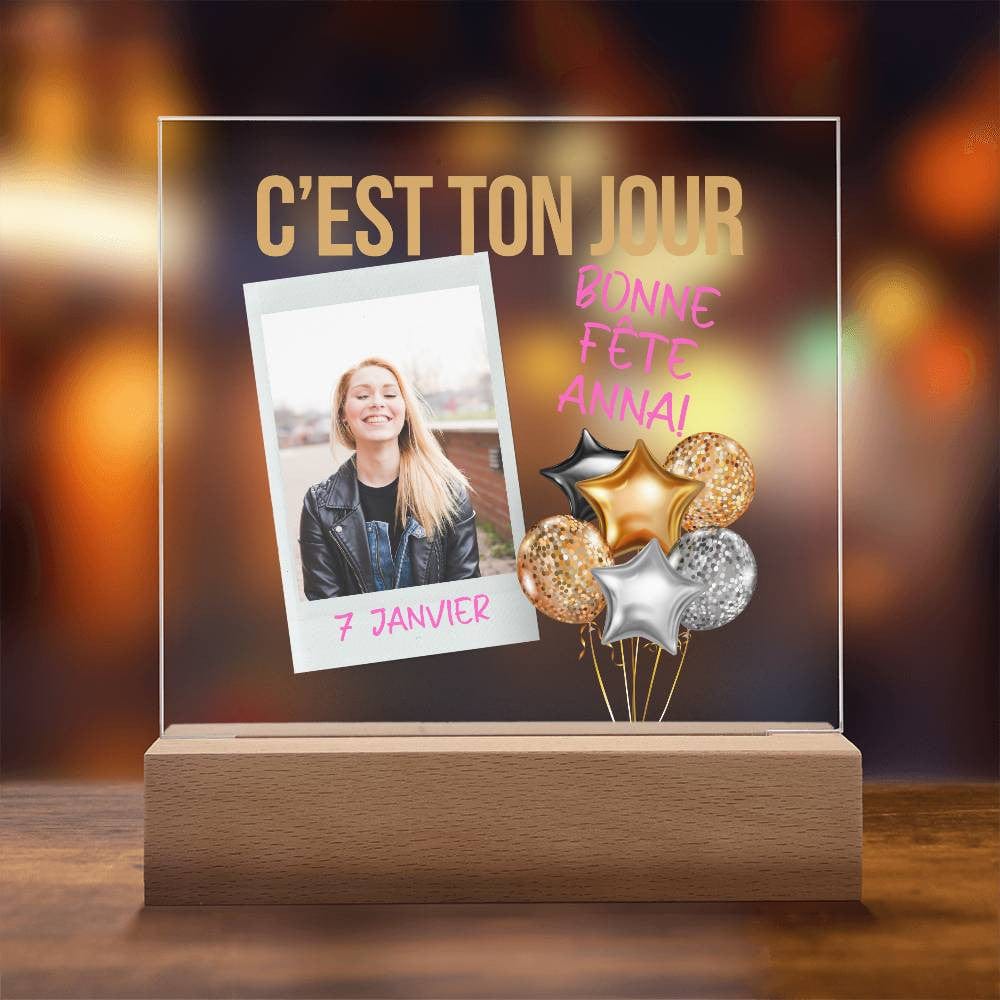 "Cadeau d'Anniversaire Personnalisé "Bonne Fête"