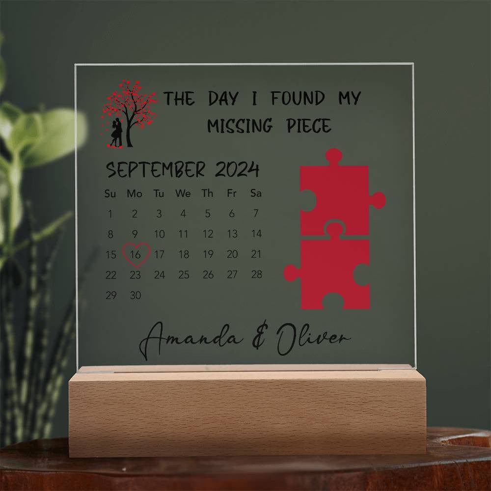Custom Couples Calendar Plaque - Personalized Anniversary Gift - Unique Home Decor