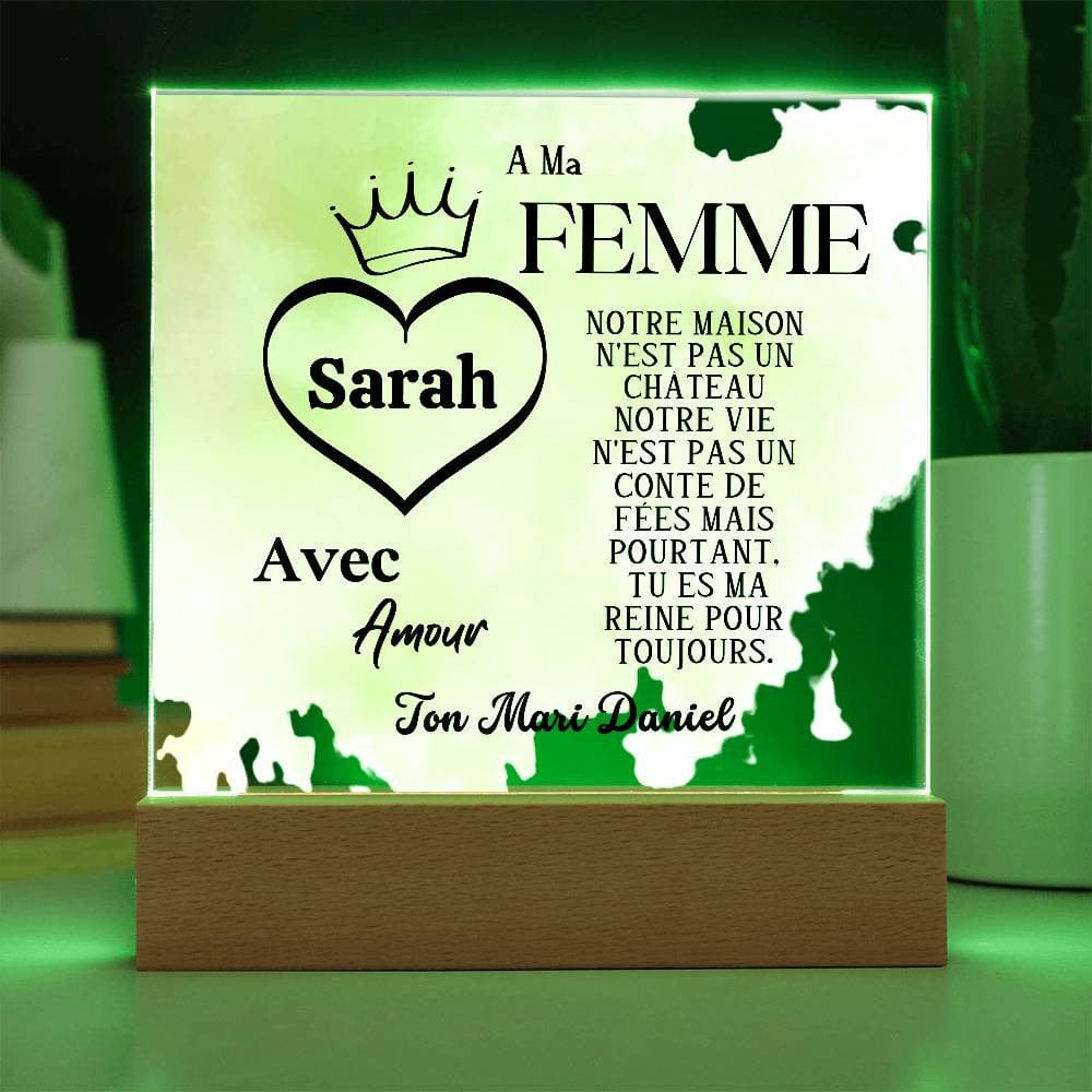 Cadeau Romantique pour Epouse | Plaque en Acrylique Personnalisée