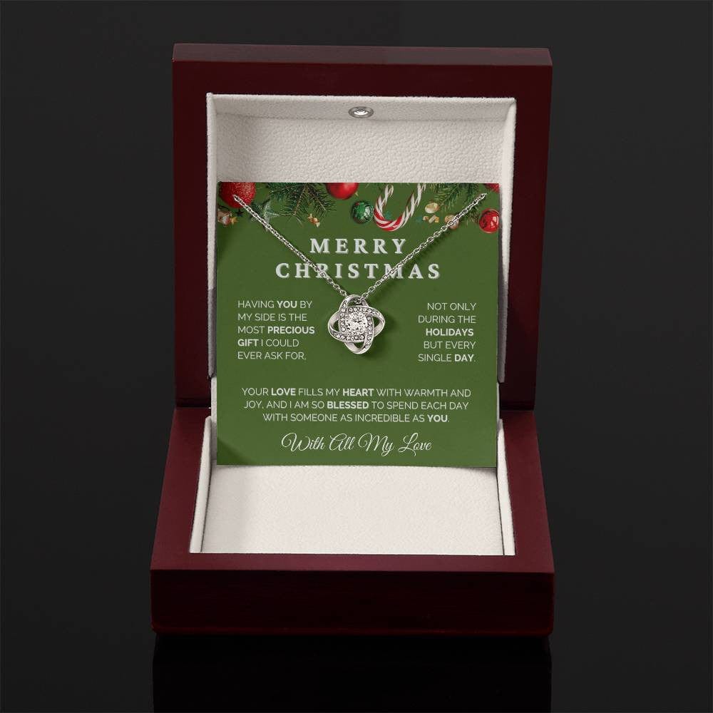 Merry Christmas Love Knot Necklace - The Perfect Holiday Gift