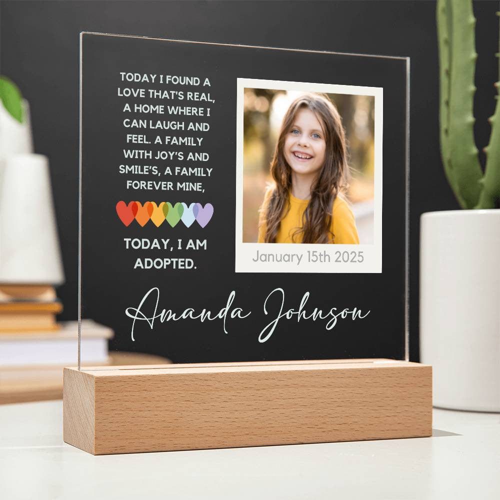Adoption Day Keepsake - Personalized LED Acrylic Plaque