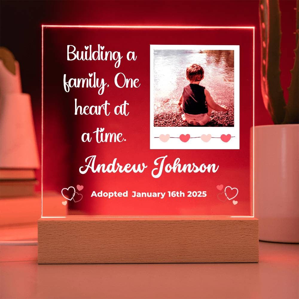 Adoption Day Keepsake - Personalized LED Acrylic Plaque