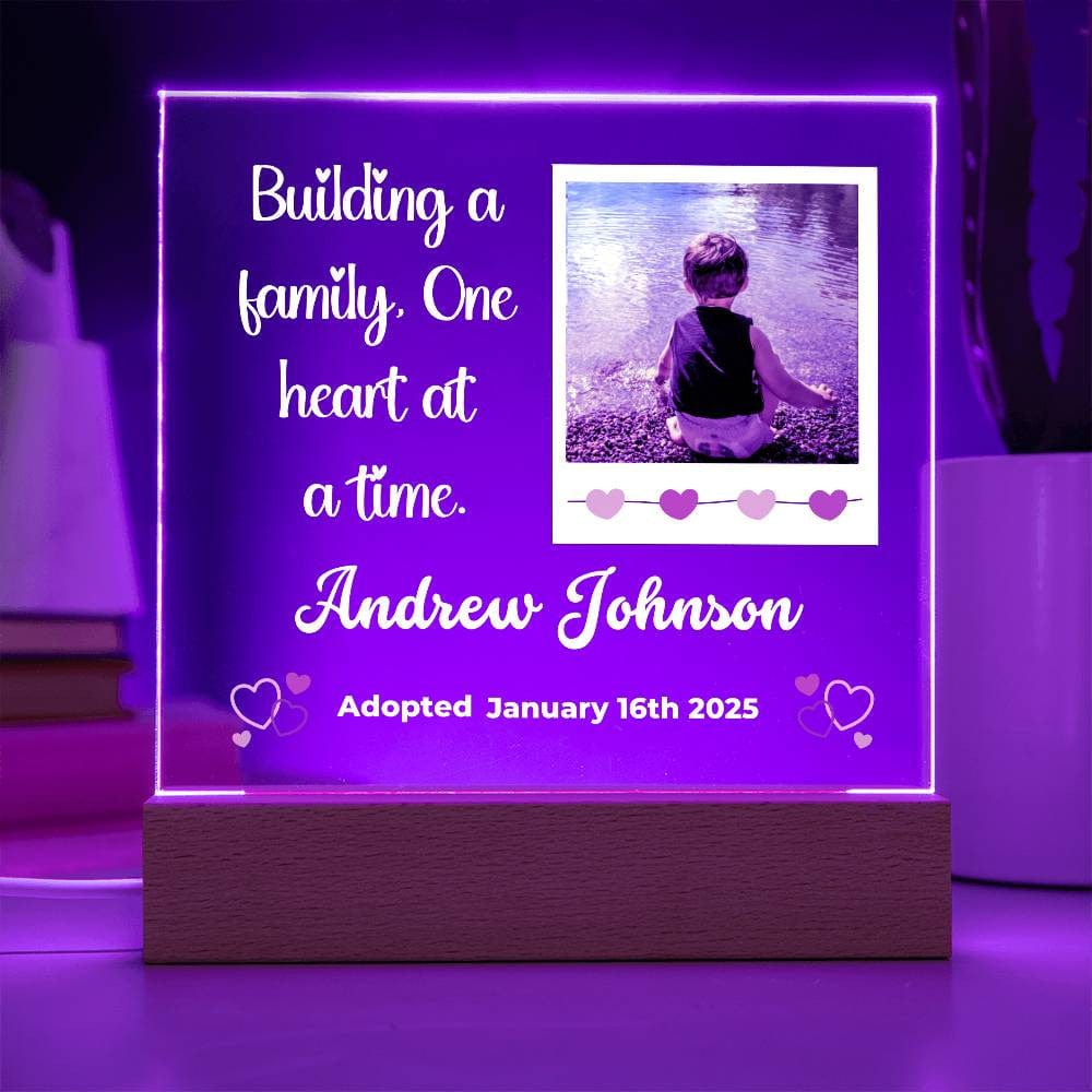 Adoption Day Keepsake - Personalized LED Acrylic Plaque