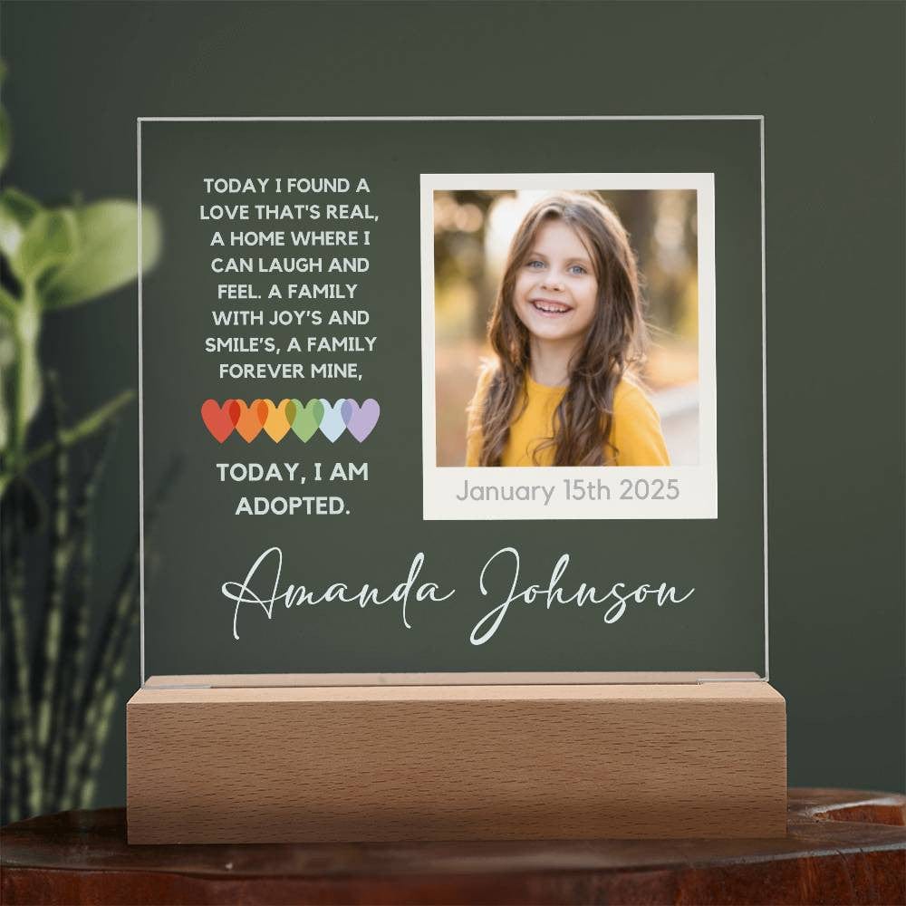 Adoption Day Keepsake - Personalized LED Acrylic Plaque