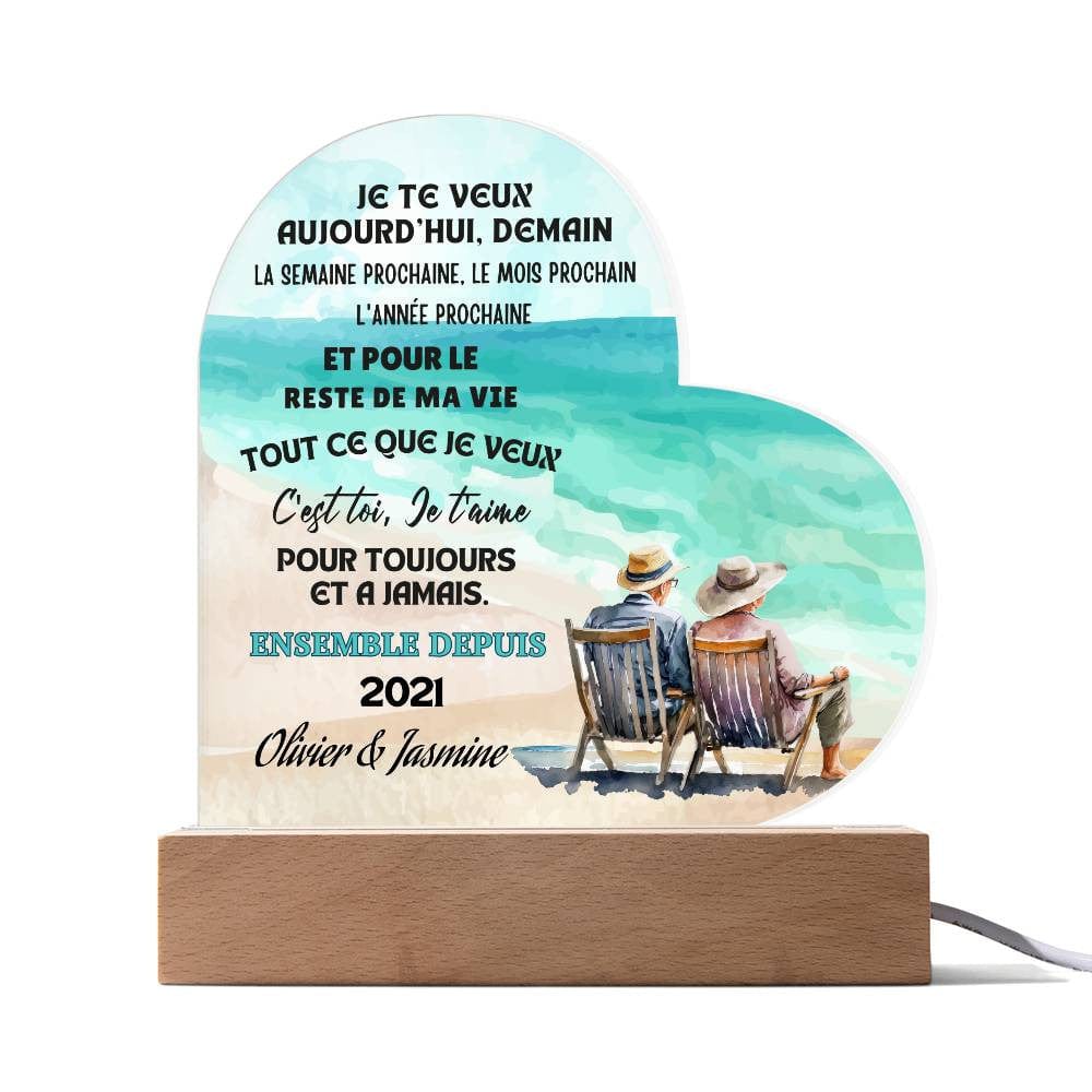 Plaque en Coeur pour Couple