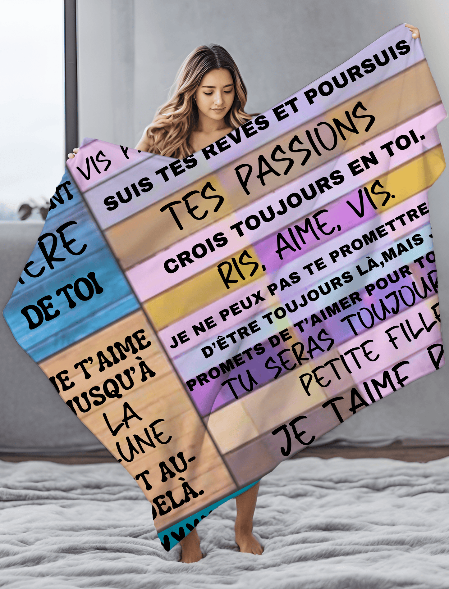 Cadeau Touchant de Papa à Fille - Couverture Polaire Ultra-Douce