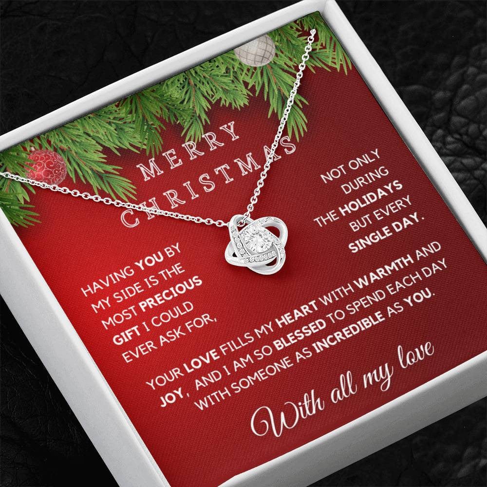 Christmas Necklace For Her | With All My Love | Love Knot Necklace