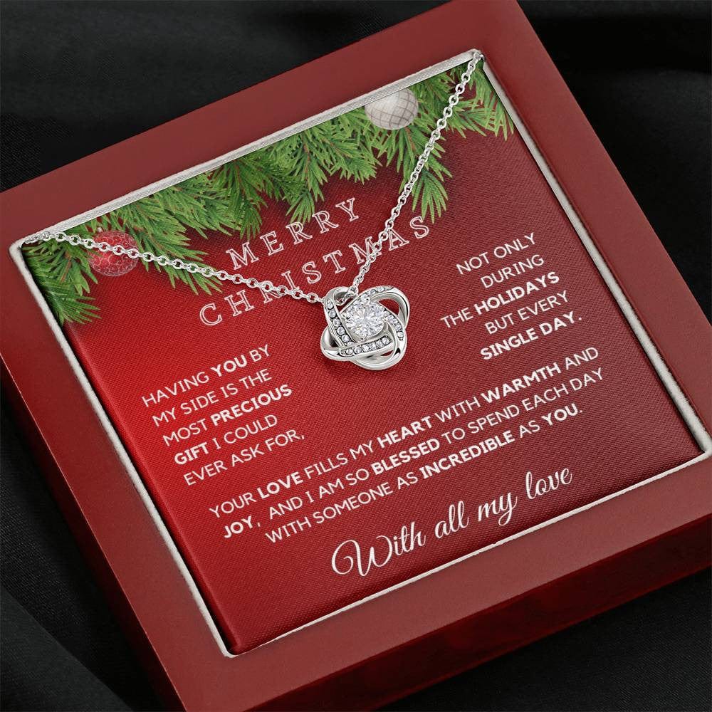 Christmas Necklace For Her | With All My Love | Love Knot Necklace