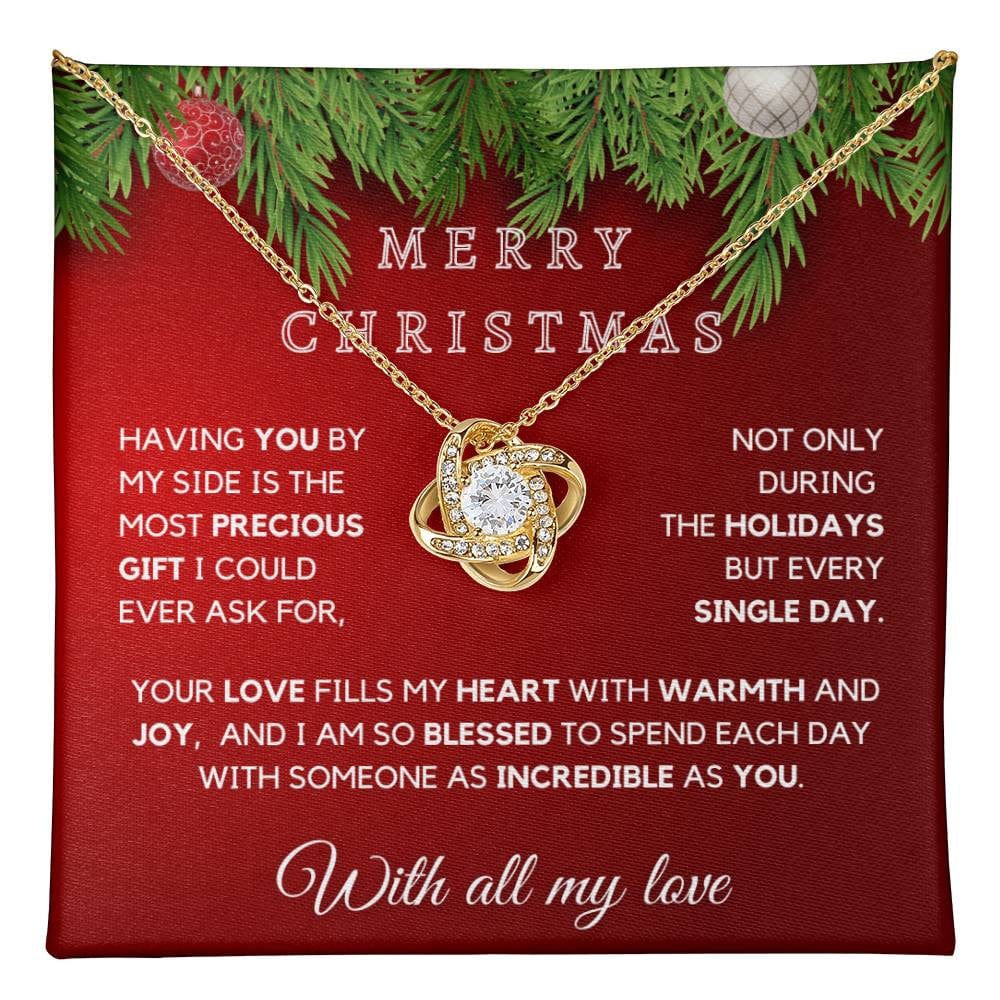 Christmas Necklace For Her | With All My Love | Love Knot Necklace