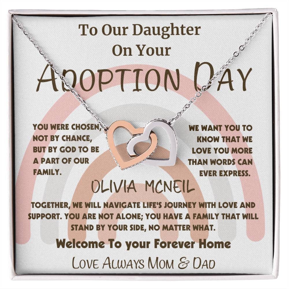 Adoption Necklace for Daughter | Interlocking Hearts Gift From Us