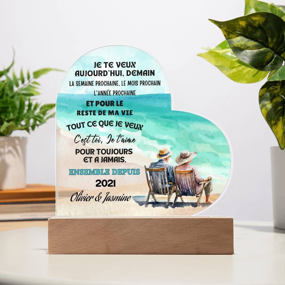 Plaque en Coeur pour Couple