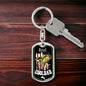 a keychain with a picture of a fish on it
