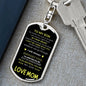 Best Gift For Son From Mom - Dog Tag Keychain