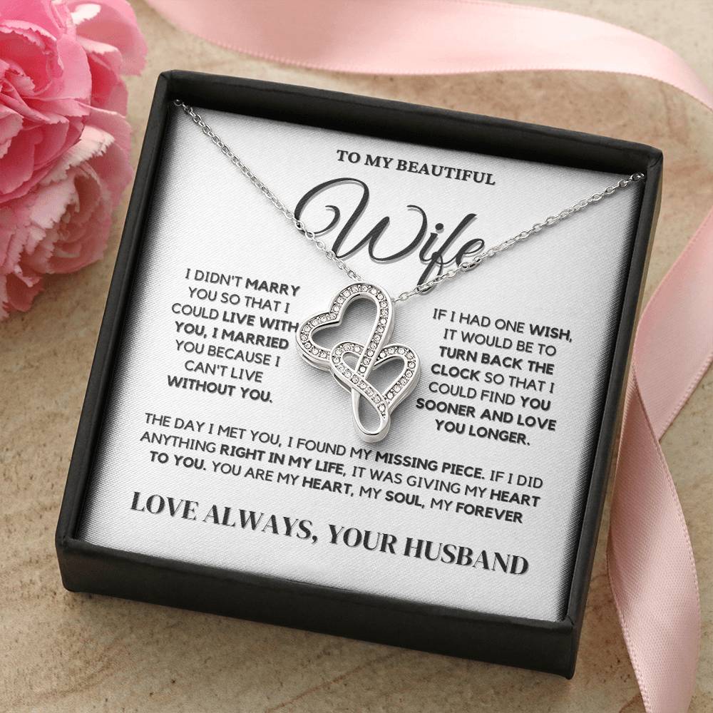 Wife Necklace Gift - Heart To Heart Necklace – A Stunning Gift of Love and Devotion