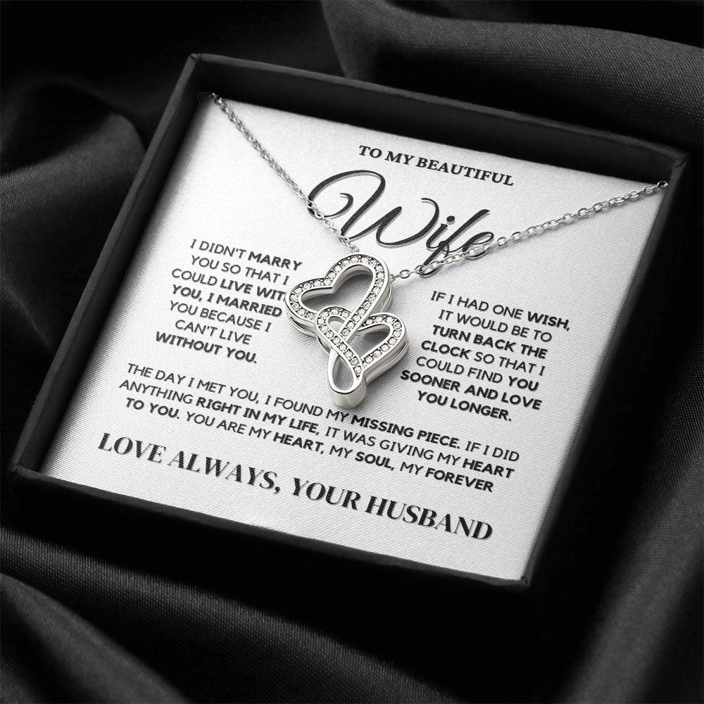 Wife Necklace Gift - Heart To Heart Necklace – A Stunning Gift of Love and Devotion