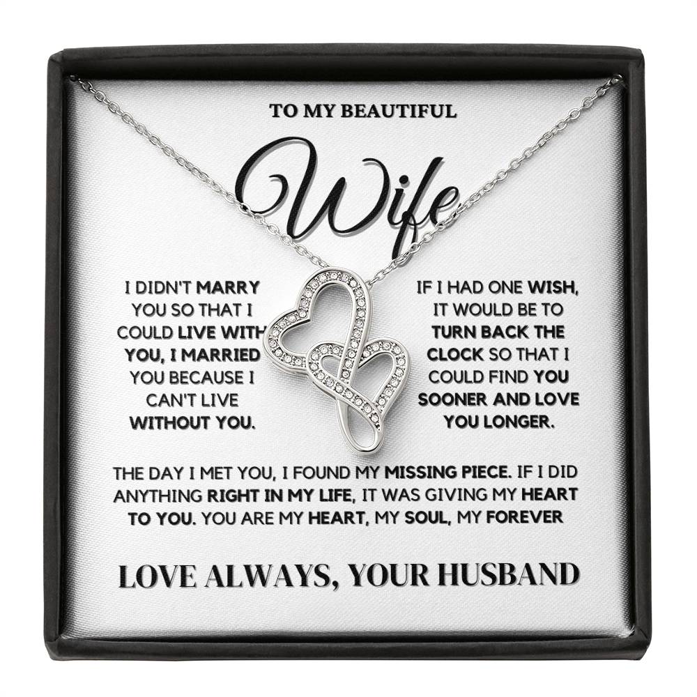 Wife Necklace Gift - Heart To Heart Necklace – A Stunning Gift of Love and Devotion