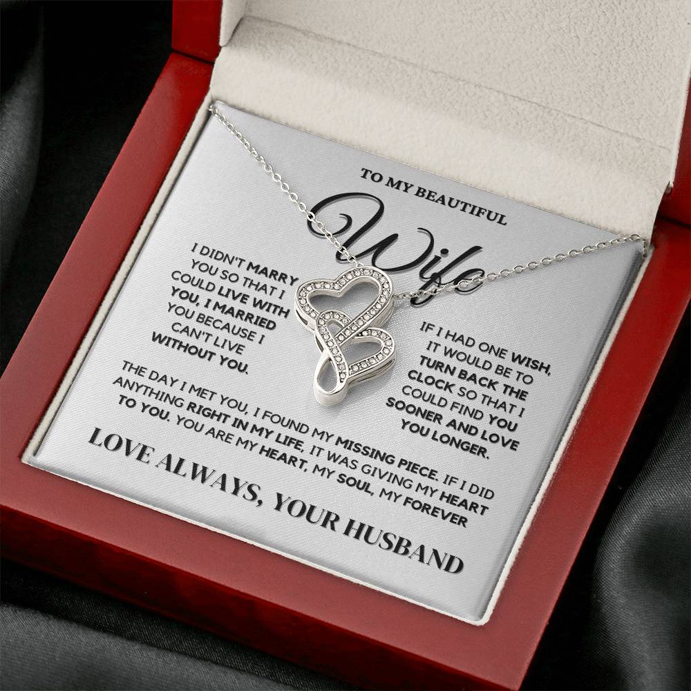 Wife Necklace Gift - Heart To Heart Necklace – A Stunning Gift of Love and Devotion