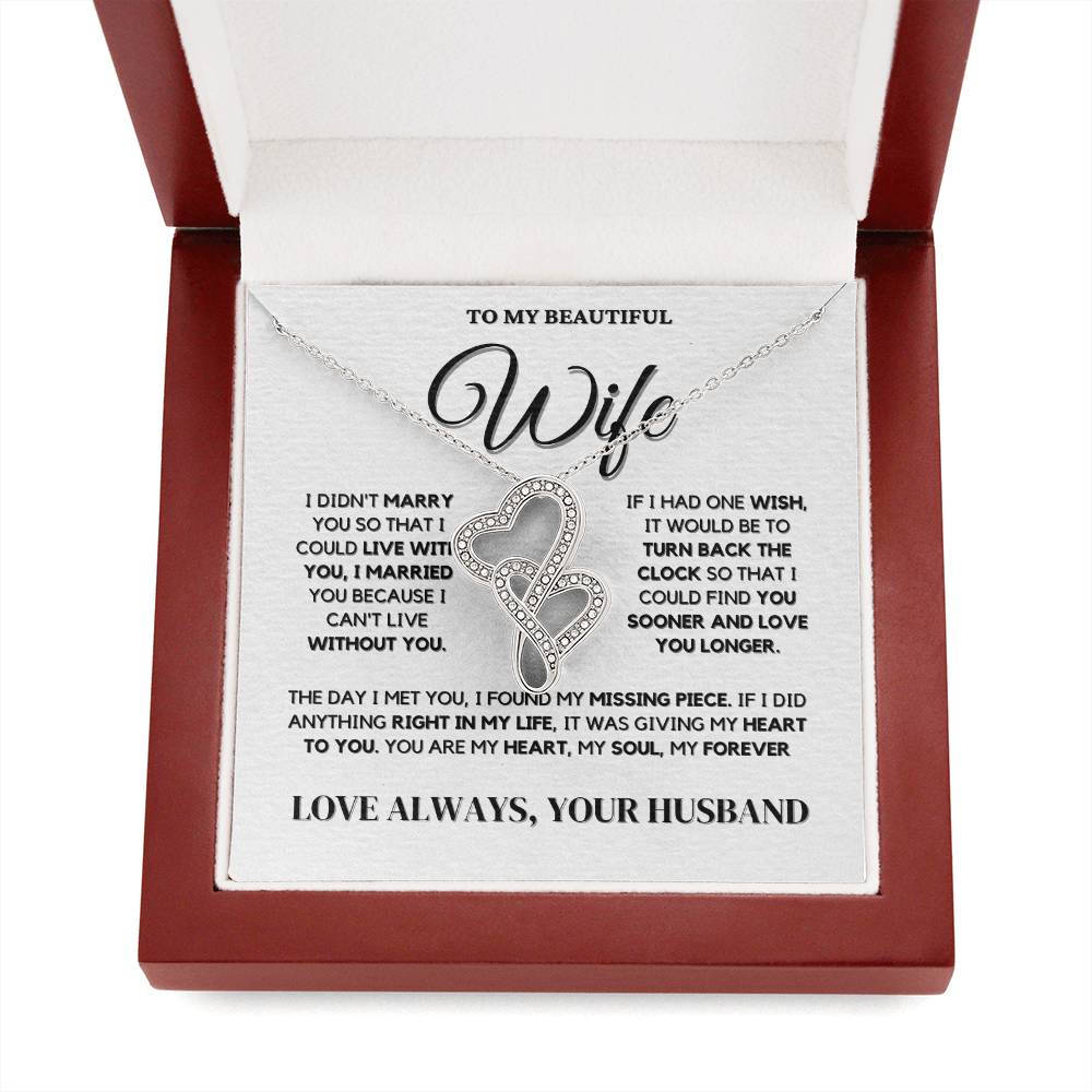Wife Necklace Gift - Heart To Heart Necklace – A Stunning Gift of Love and Devotion
